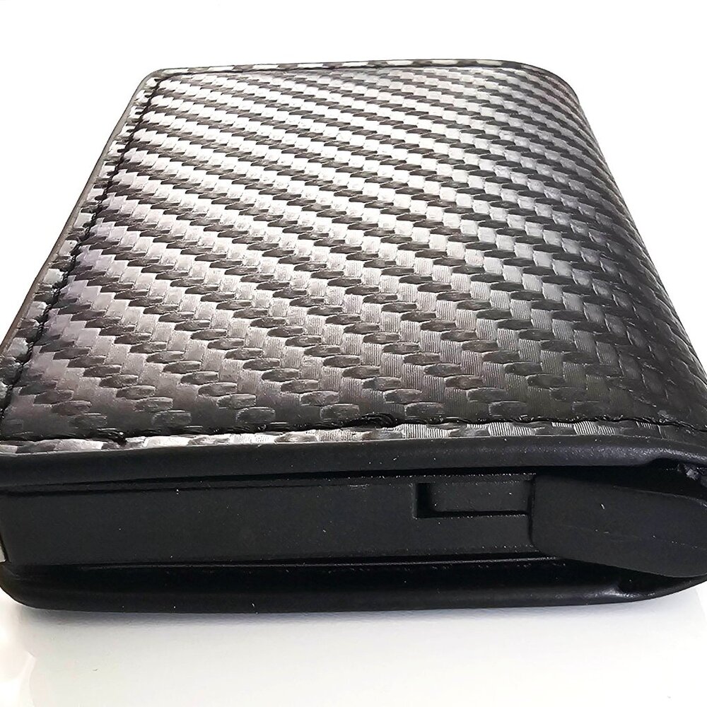 Radio Frequency Identification RFID Blocking Carbon Fiber Wallet Slim Bifold